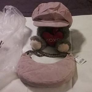 Vintage Pale pink Wilson's Suede Hat& Purse NWT